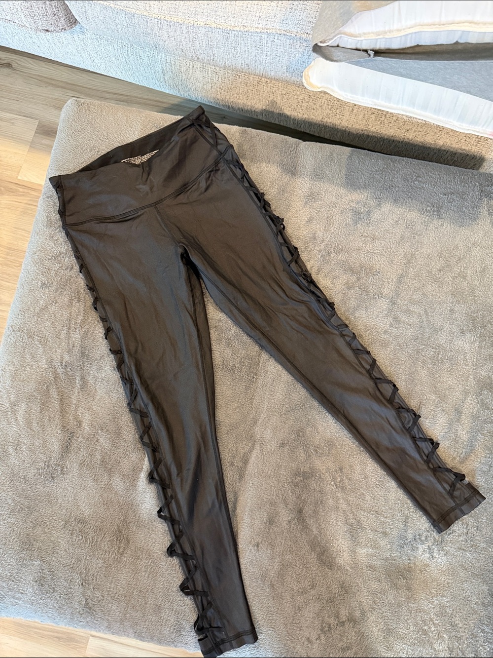 Victoria's Secret Black Side-Open Cris Cross Leggings